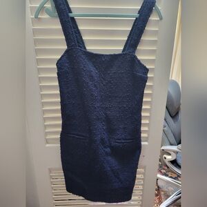 Abercrombie Navy Tweed Shift Mini Dress XS NWT